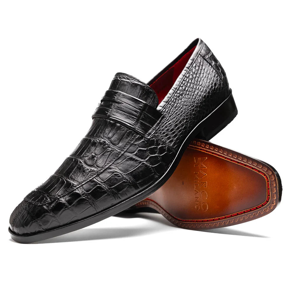 Black gator dress shoes best sale