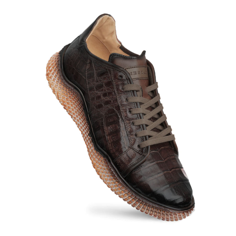 MEZLAN CROCODILE SUPER SNEAKER BROWN – Gator Co - Main Image