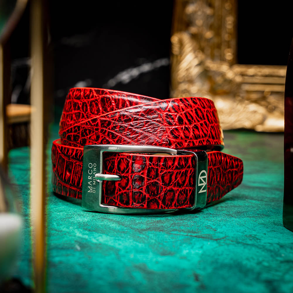 Alligator Belt - Antique Red