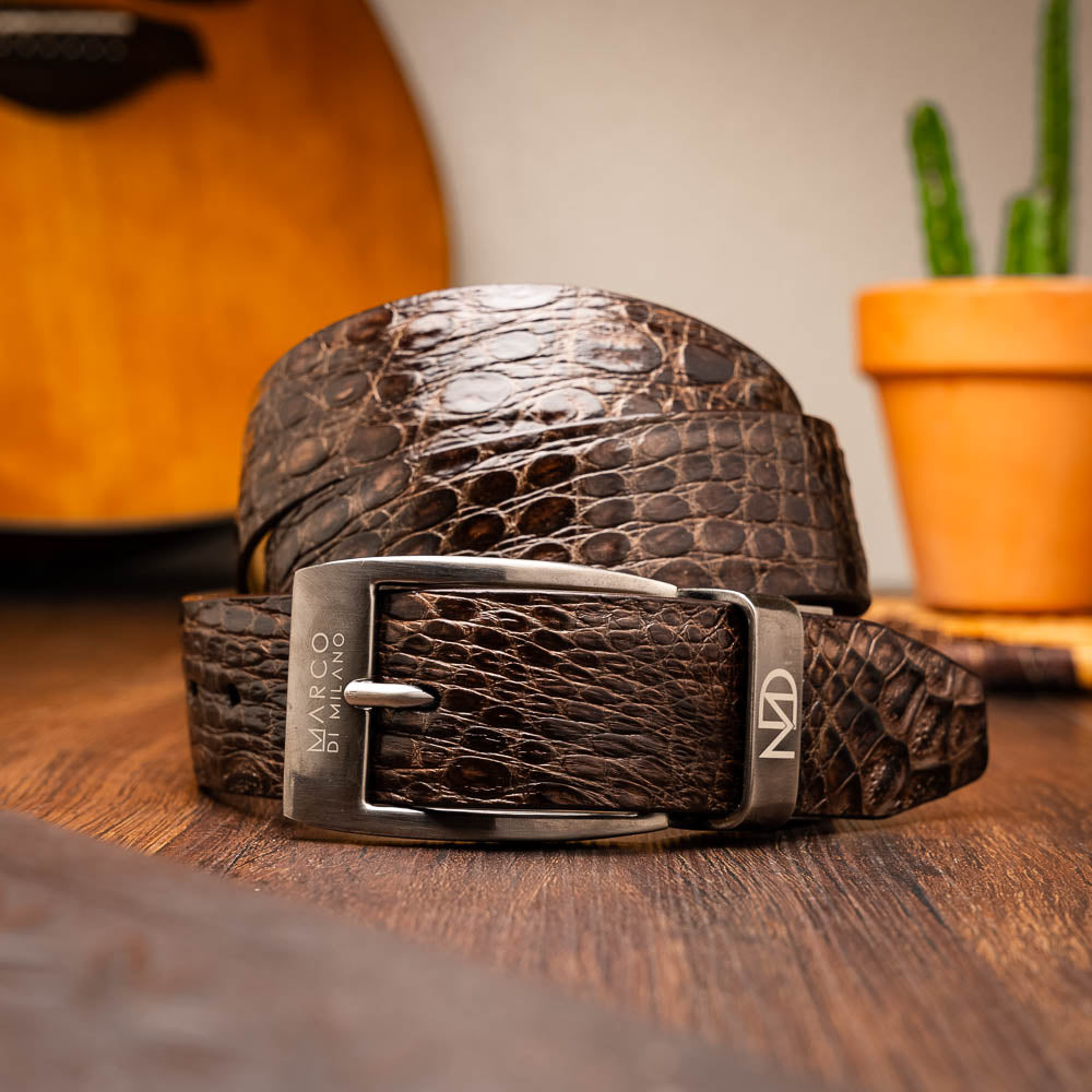Crocodile Flank Belt 103 - Brown
