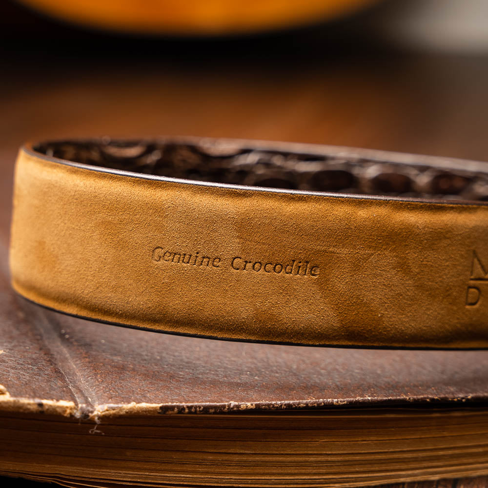 Crocodile Flank Belt 103 - Brown
