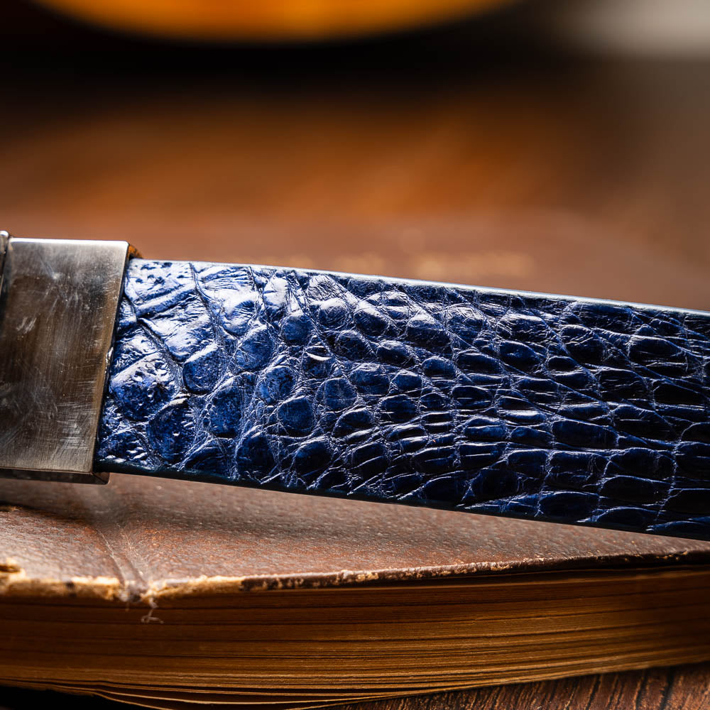 Crocodile Flank Belt 103 - Navy