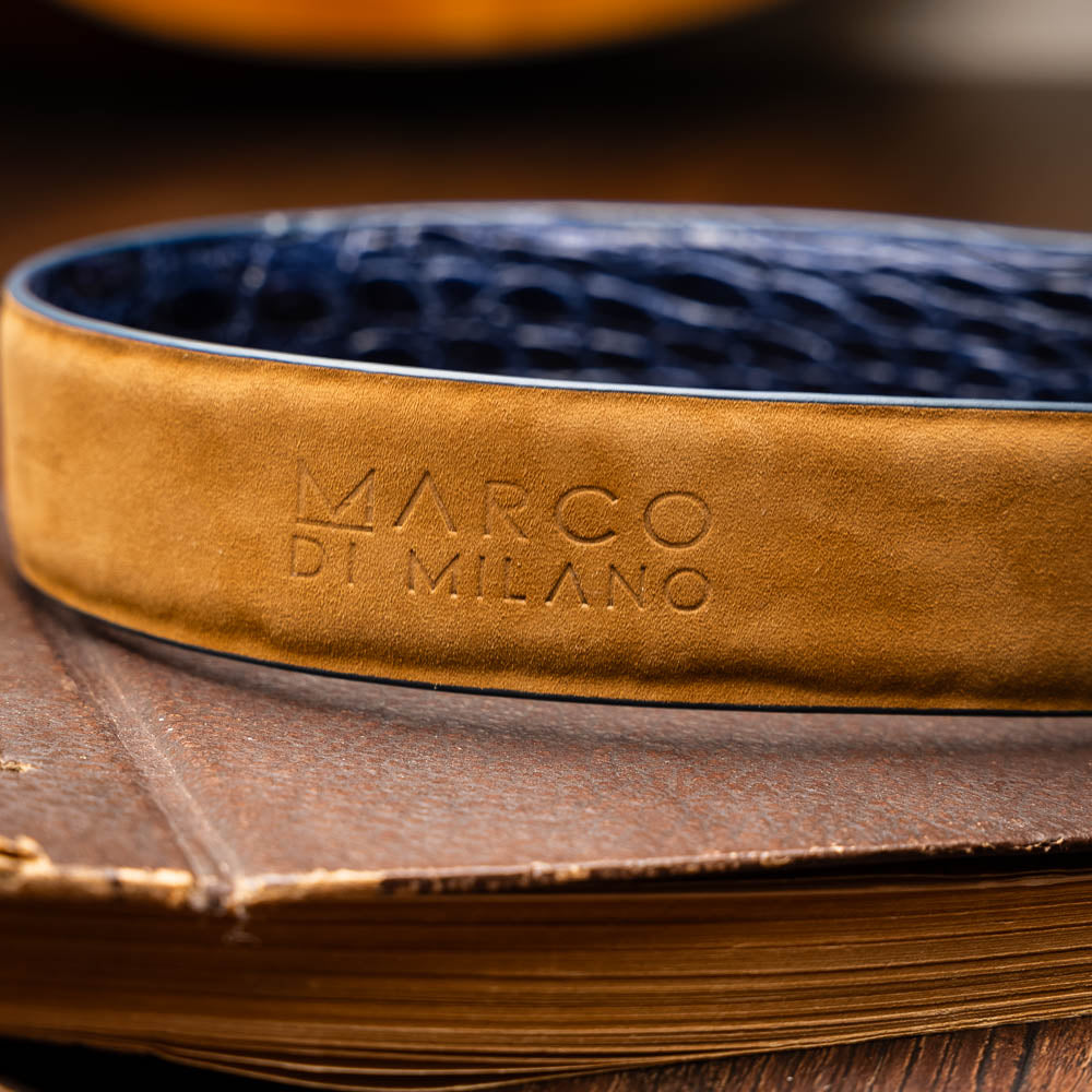 Crocodile Flank Belt 103 - Navy