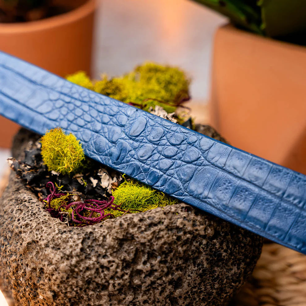 Crocodile Belt 100 - Blue