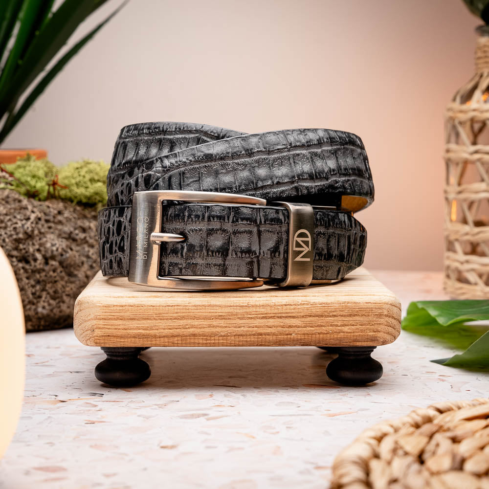 Crocodile Belt - Gray