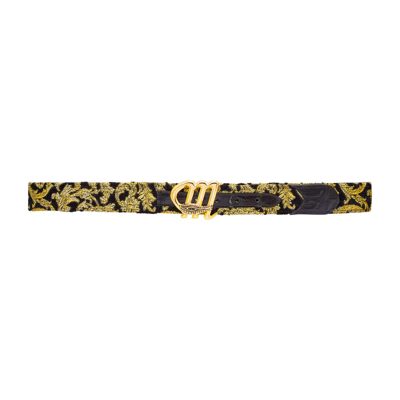 Mauri Black/Gold Fabric Belt